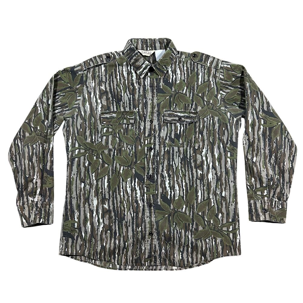 Vintage Walls Real Tree Camo Shirt Men’s Large Hunting Camouflage Button Down